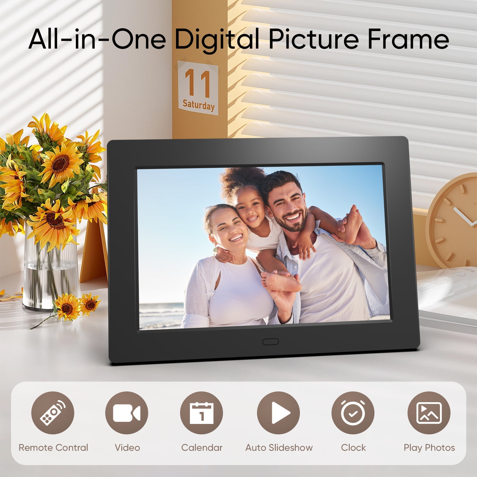 Sonicgrace 7 Inch Digital Photo Frame with Remote Control Not WiFi Version, Gifts for Mothers Day