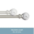 thumbnail image 4 of Kenney Jillian Petite Cafe Steel Decorative Window Curtain Rod, 28-48" Adjustable Length, 1/2" Dia., White Marble, 4 of 6