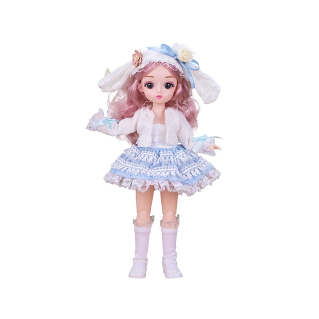 30cm Dress-Up Doll with Modern Outfits, Adjustable Pose Fashion Toy for Girls, Gift Box Included