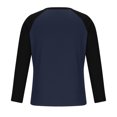 thumbnail image 4 of Men Casual T Shirt Classic Raglan Henley Shirt Color Block Long Sleeve Tops Button Crewneck Tees Active Pullovers, 4 of 5