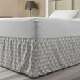 thumbnail image 1 of Geometric Bed Skirt, Dot Dashed Horizontal Lines on Background Covered with Repetitive Triangles, Elastic Bedskirt Dust Ruffle Wrap Around for Bedding Decor, 4 Sizes, Multicolor, by Ambesonne, 1 of 2