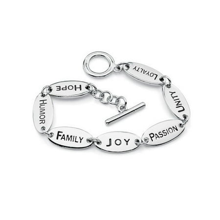 Palm Beach Jewelry Silvertone Inspirational Two-Sided Bracelet