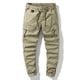 thumbnail image 1 of Pantalones largos de moda para hombre, casuales, de color sólido, cargo, con bolsillos y cremallera, cintura elástica, pantalones largos de algodón para hombre., 1 of 7
