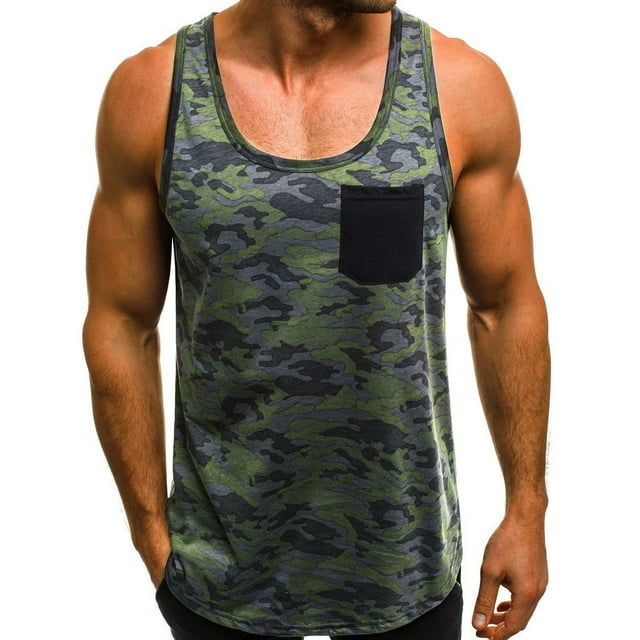 Catégorie de Produit Débardeurs pour Hommes / Titre Concurrent de Plateforme - Haut de Printemps Été pour Hommes Informés Chemise Décontractée de Plage Col Rond Imprimée Sans Manches Débardeur Mode Blouse