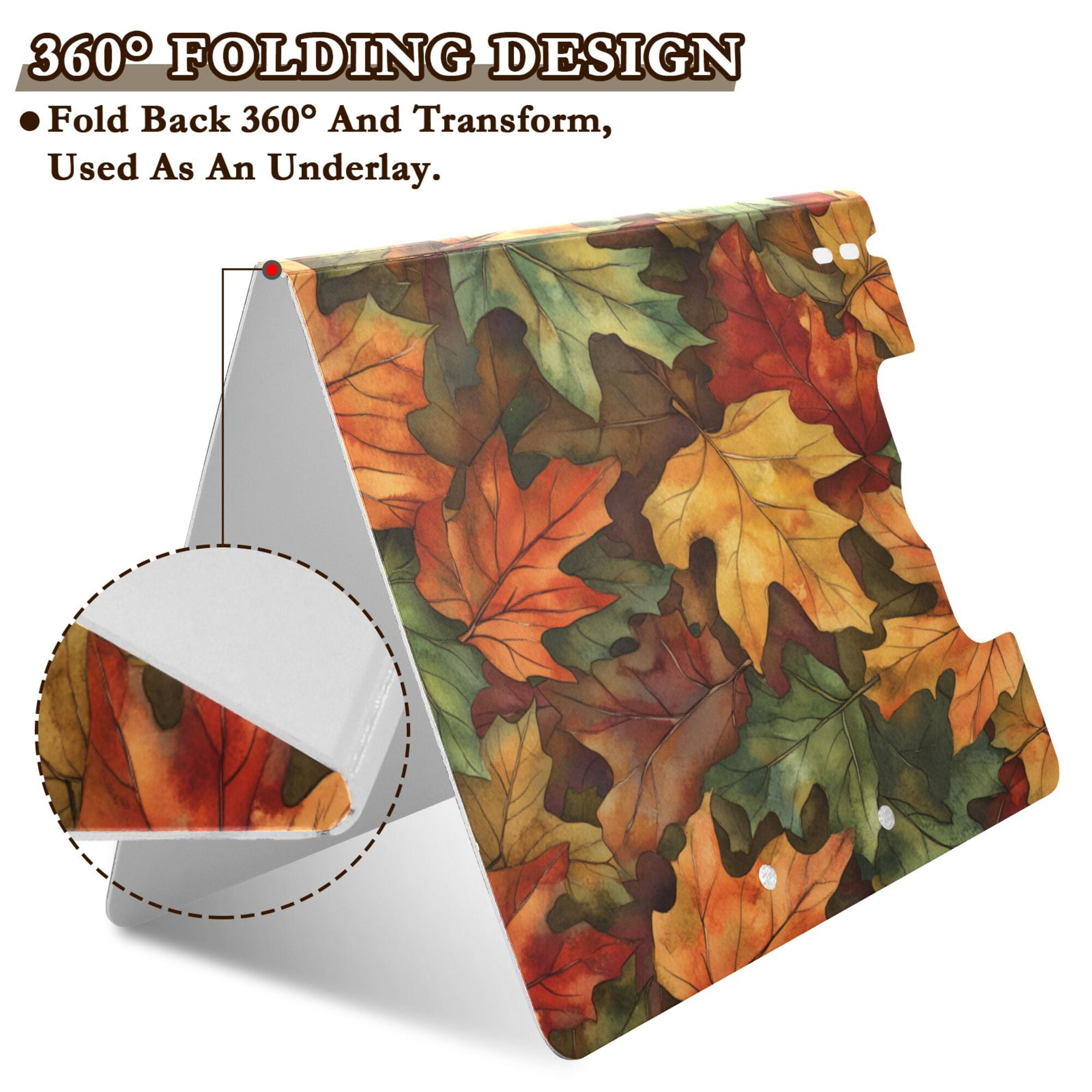 FORMRS A4 Clipboard Folder with Pen Holder Horizontal Foldable School Office Binder, Colorful Autumn Leaves