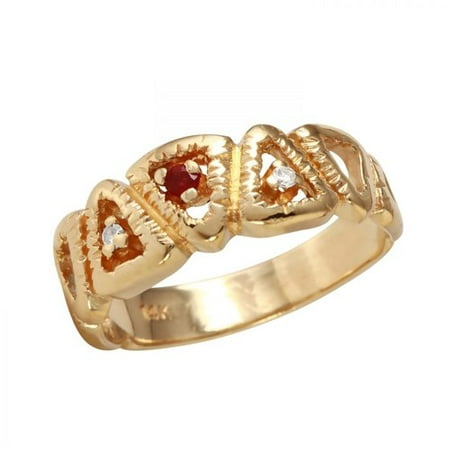 Foreli 0.09CTW Diamond And Ruby 14K Yellow Gold Ring