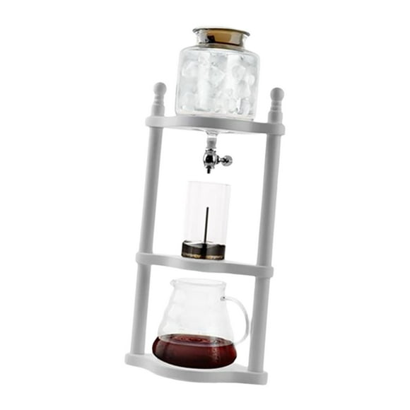 simhoa High Borosilicate Glass Brew Dripper, Iced Coffee Maker Drip Coffee Maker Cold Beech White