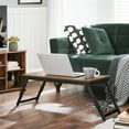 thumbnail image 2 of SONGMICS Bureau pour Ordinateur Portable, Plateau de Déjeuner pour Lit et Sofa, Dessus Inclinable Réglable, Brun Foncé Rustique ULLD110B01, 2 of 5