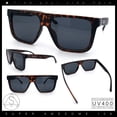 thumbnail image 2 of Kush Brush Logo Mens 90s Flat Top Horn Rim Plastic Urban Sunglasses [Matte Tortoise - Black], 2 of 8
