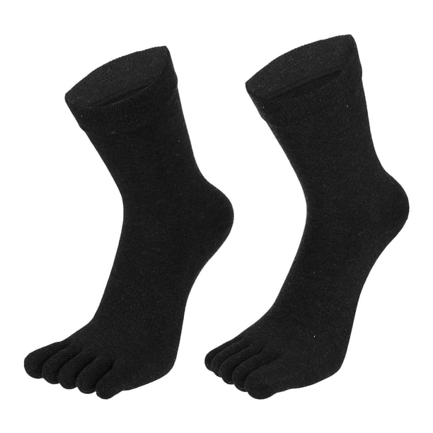 1 par de calcetines de cinco dedos con dedos completos, unisex, antideslizantes, para uso diario, calcetines para dedos, color negro