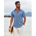 thumbnail image 2 of COOFANDY Cruise Shirt for Men Beach Vacation Clothes Short Sleeve Button Down Shirt, 2 of 6