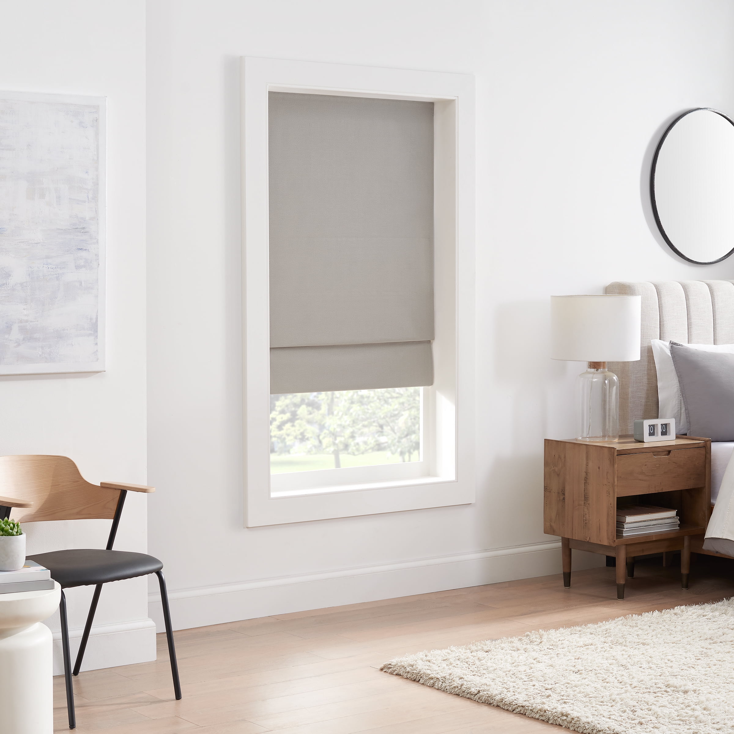 Eclipse Dayton Cordless Blackout Roman Shade, Gray, 33"x64"