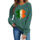 thumbnail image 5 of TaTaai Women St Patrick's Day Printed Crew Neck Sweatshirt Long Sleeve Top Ladies Casual Loose Fit No Hood Pullover Spring Daily Commute Street Wear Soft Comfortable Machine Washable Top Gift, 5 of 6