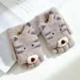 thumbnail image 3 of ZPYESWOW Toddler Kids Short Knitted Gloves Winter Thick Fleece Lining Mittens Winter Cute Tiger Clamshell Gloves Kids Gloves Winter for Toddler Boy, 3 of 4