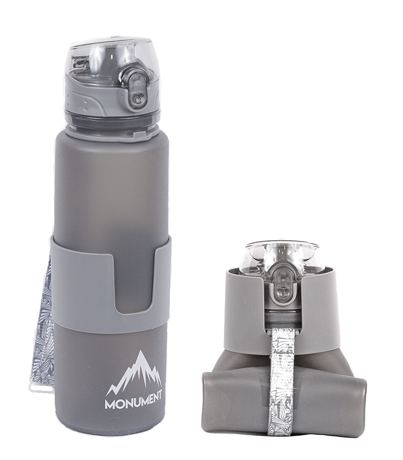 Collapsible Water Bottle One Touch Cap Insulated, BPA Free, 22 Ounces Great for: Hiking, Camping, Traveling, Mountain... by