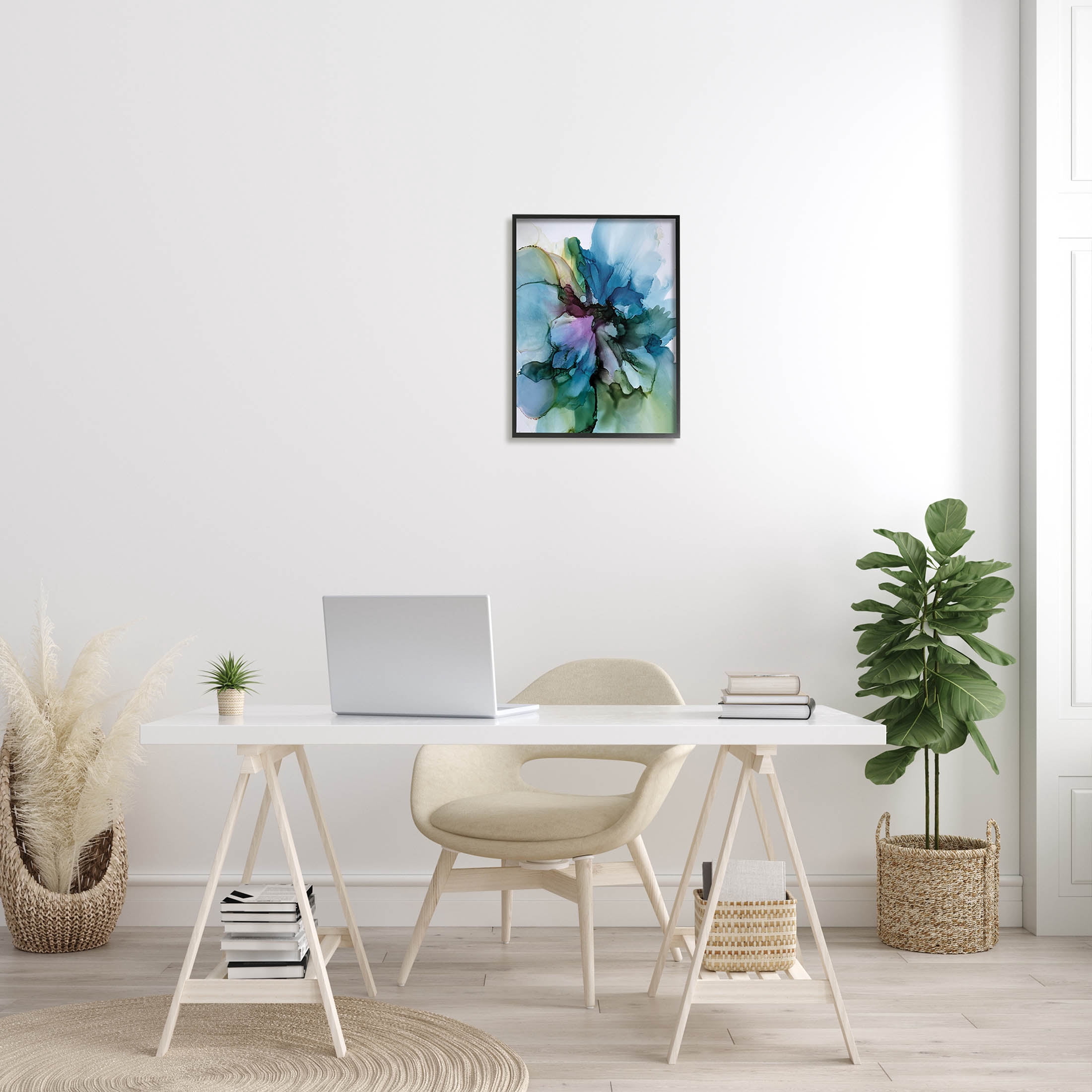 Blooming Abstract Arrangement Abstract Graphic Art Black Framed Art Print Wall Art