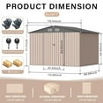thumbnail image 6 of Luku 8x10 FT Metal Outdoor Storage Shed with Lockable Doors, Waterproof Garden Utility Shed & Floor Frame, 6 of 8