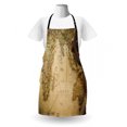 thumbnail image 3 of World Map Apron, Old Chart Cartography Showing Ocean Compass Location Retro Journey, Unisex Kitchen Bib with Adjustable Neck for Cooking Gardening, Adult Size, Sand Brown Olive Green, by Ambesonne, 3 of 4