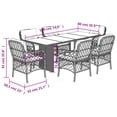 thumbnail image 7 of vidaXL 7 Piece Patio Dining Set with Cushions Black Poly Rattan, 7 of 7