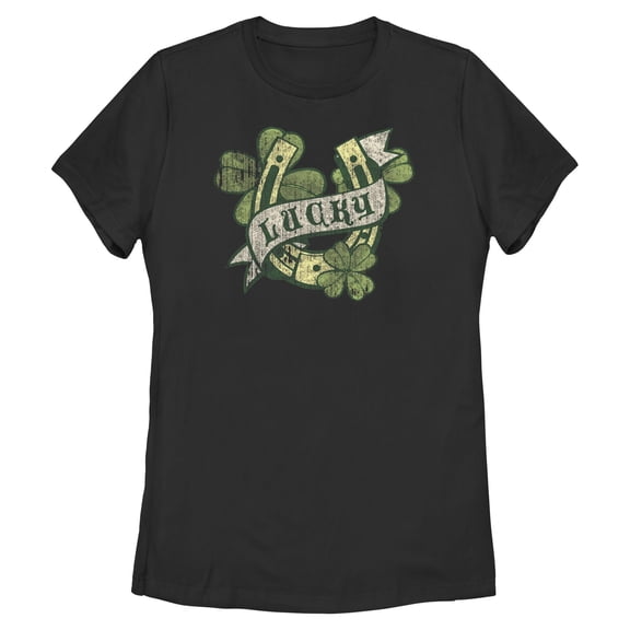 Womens Lost Gods Distressed Lucky Horseshoe T Shirt