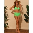 thumbnail image 5 of DARING DIVA Women's Ring Linked Bikini Sets, 3-Piece Swimsuits M Fluorescent Green, 5 of 6