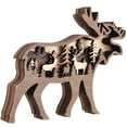 thumbnail image 1 of Decoración de alces de madera,Decoración de alces de Navidad Decoración de alces de Navidad de madera Adorno de alces Uso conveniente, 1 of 8