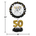thumbnail image 2 of Party Central Pack of 4 Black and Gold "Happy 50th Birthday" Party Balloon Centerpiece Kit 24", 2 of 2