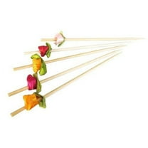 Flower" Bamboo Skewer with Assorted Colors Case of 100, PacknWood - Biodegradable Wood Skewer Sticks for Appetizers, Drinks 4.7" PK210BBFLEUR