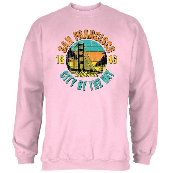 Bridge San Francisco California Mens Sweatshirt Light Pink LG