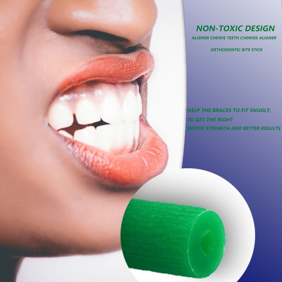 BFHCVDF Non-Toxique Design Aligner Chewie Dents Chewies Aligner Orthodontic Bite Stick Vert 