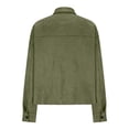 thumbnail image 6 of Delayuji Faux Suede Jacket For Women Lapel Casual Button Down Cropped Jacket Long Sleeve Outerwear Coats Work Clothes, 6 of 6