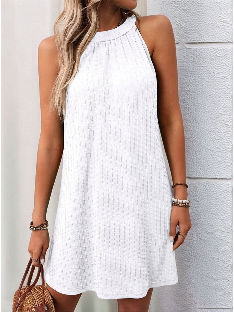 white halter top summer dresses Elisabeth Twist Halter Mini Dress in White