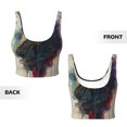 thumbnail image 6 of Rateoe Colorful Ink Cute Horse Print Womens' Sports Bras Scoop Neck Sports Vest- Padded U Back Seamless High Impact Support, 6 of 7