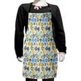 thumbnail image 1 of Floral Kids Apron, Abstract Flowers Chrysanthemum Design and Tender Butterflies, Boys Girls Apron Bib with Adjustable Ties for Cooking Baking Painting, Earth Yellow Blue, by Ambesonne, 1 of 2
