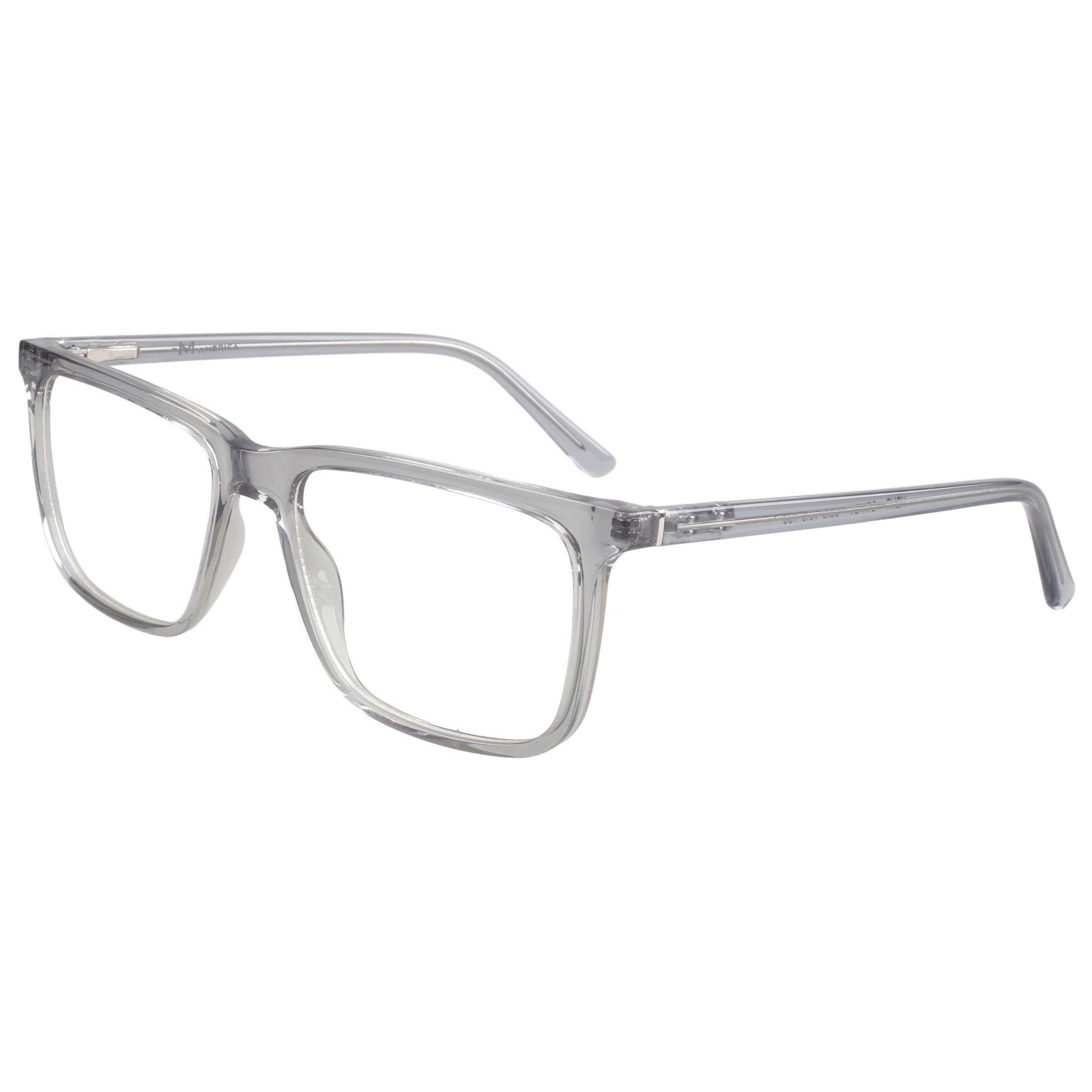 Mens M America Kent Rx'able Eyeglasses, Plastic, Square, Grey Crystal, 1 Pair