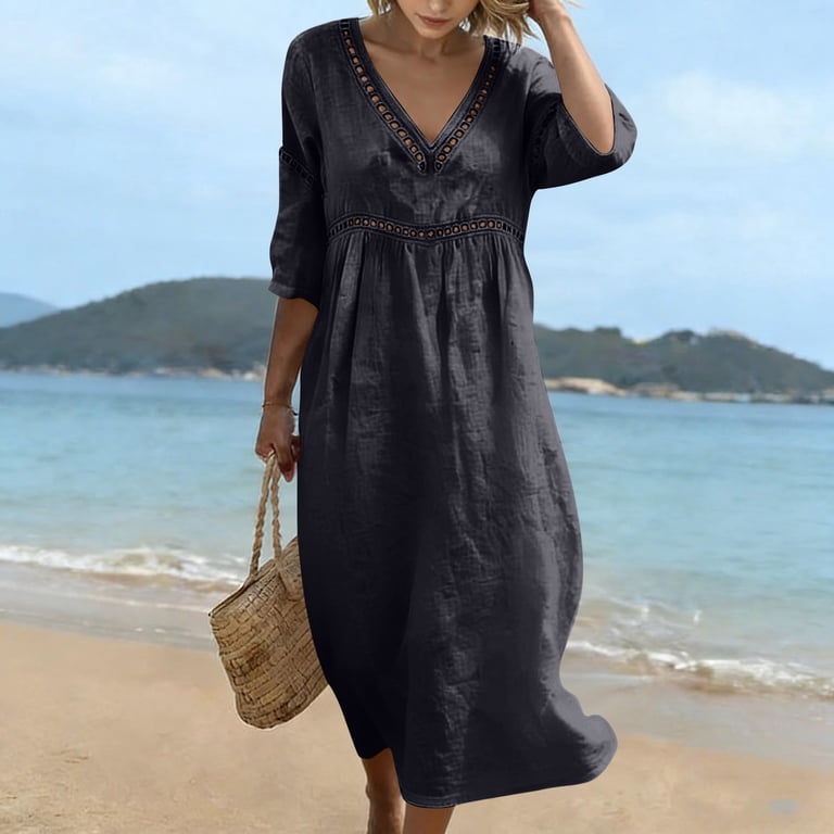 black midi boho dress Baltic Born Womens Spell Boho Midi Dress | Black