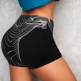 thumbnail image 4 of Rateoe Geometric Lines Dog Art Printed Power Workout Shorts for Women Tummy Control Squat Proof Ribbed Thick Seamless Scrunch Active Short-X-Large, 4 of 8