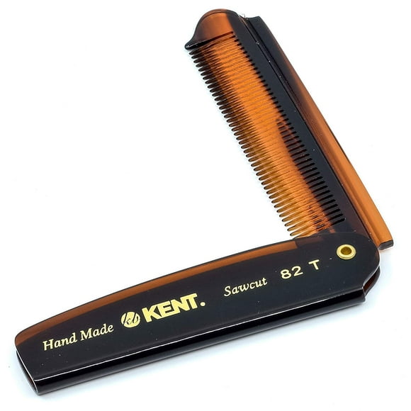 Kent 82T Peigne à Cheveux et Lisseur à Barbe à Dents Larges pour le Soin des Cheveux - Scie Pliante Coupe Large Peigne à Dents Lisseursswitchblade Peigne Démêlant Peigne Lisseur à Cheveux (4) (PAcK de 6)