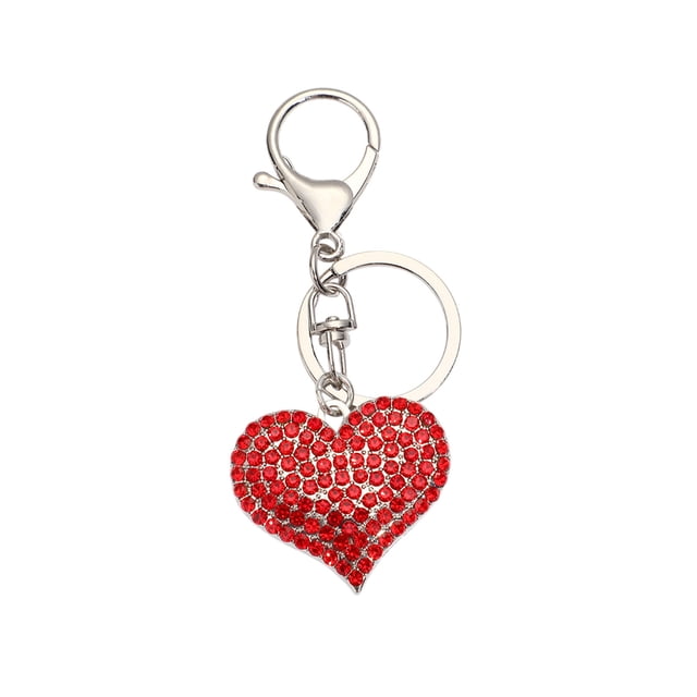 Red Red Heart Shaped Keychain With Peach Design For Backpack Purse Or Mobile Phone Pendant Romantic Gift For Valentines Day Or Daily Decoration Use