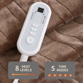 thumbnail image 5 of Sheet&Joy Heated Blanket Electric Brown Twin - 62"x84" Heating Blanket Twin 10 Hours Auto-Off 8 Heat Level Over-Heat Protection Flannel Sherpa Electric ETL Certification, 5 of 8