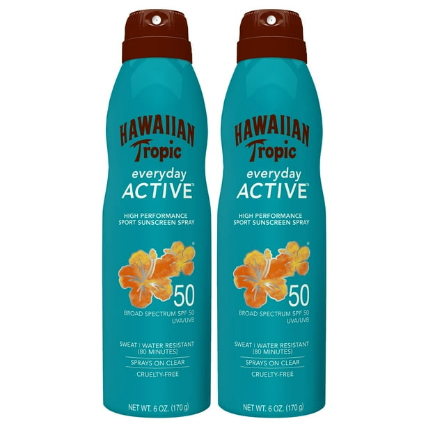 Protector solar Hawaiian Tropic Everyday Active SPF 50, 177 ml, paquete doble