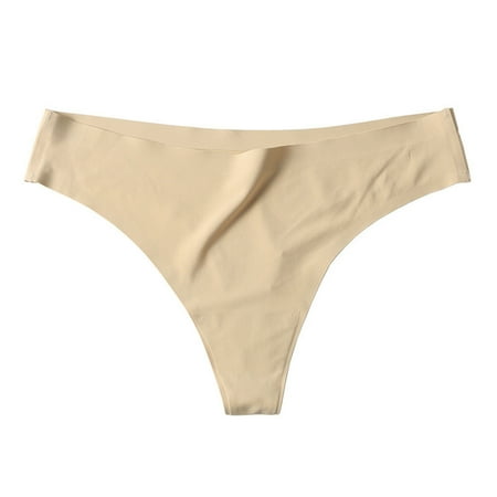 

Fusipu Sexy Ice Silk Thin Low Waist Seamless G-string Thong Panties Underwear for Daily Wear