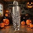 thumbnail image 2 of Moxiu Womens Halloween Onesie Half Zip One-piece Jumpsuits Romper Pajamas Funny Halloween Cosplay Costume for Autumn Winter 2025 Multicolor,XS, 2 of 9