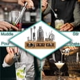 thumbnail image 4 of Juego De Coctelera Shaker Bartender Mixologia Kit 24 Piezas Accesorios De Acero Inoxidable Boston 1 Litro Con Soporte De Bambú Incluye Recetario Para Cocteles Mezclador De Bebidas Profesional Bar ecomlab Reposteria, 4 of 9