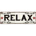 thumbnail image 1 of RELAX Country Style w/Red Stars Vintage Look Metal Sign 6x18 206180078013, 1 of 1