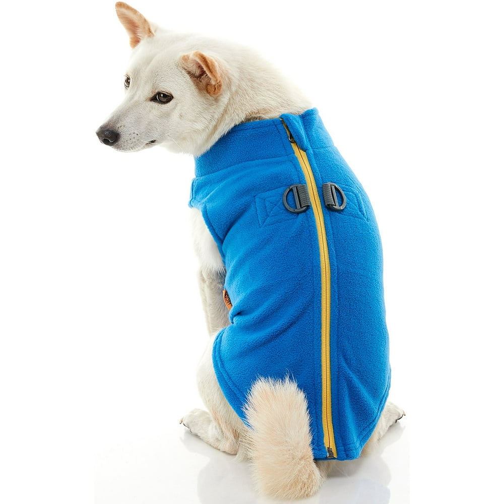 Gooby Zip Up Fleece Dog Vest Blue Large