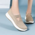thumbnail image 5 of Mesh Mary Jane Flats for Women, Mary Jane Sneakers for Women, Women Classic Plus Size Round Toe Slip On Casual Loafers Lightweight Comfort Walking Footwear Non Slip Daily Flats, Khaki 7, 5 of 6