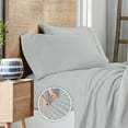 thumbnail image 6 of Purity Home Twin Bed Sheet Set - 100% Cotton Percale, 400 Thread Count - Cool, Crisp, Breathable & Durable 4-Piece - Light Grey, 6 of 9