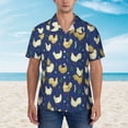 thumbnail image 4 of Daiia Funny Chicken Hawaiian Shirt for Men Gentle Cotton Regular Short Sleeve Casual-Medium, 4 of 9