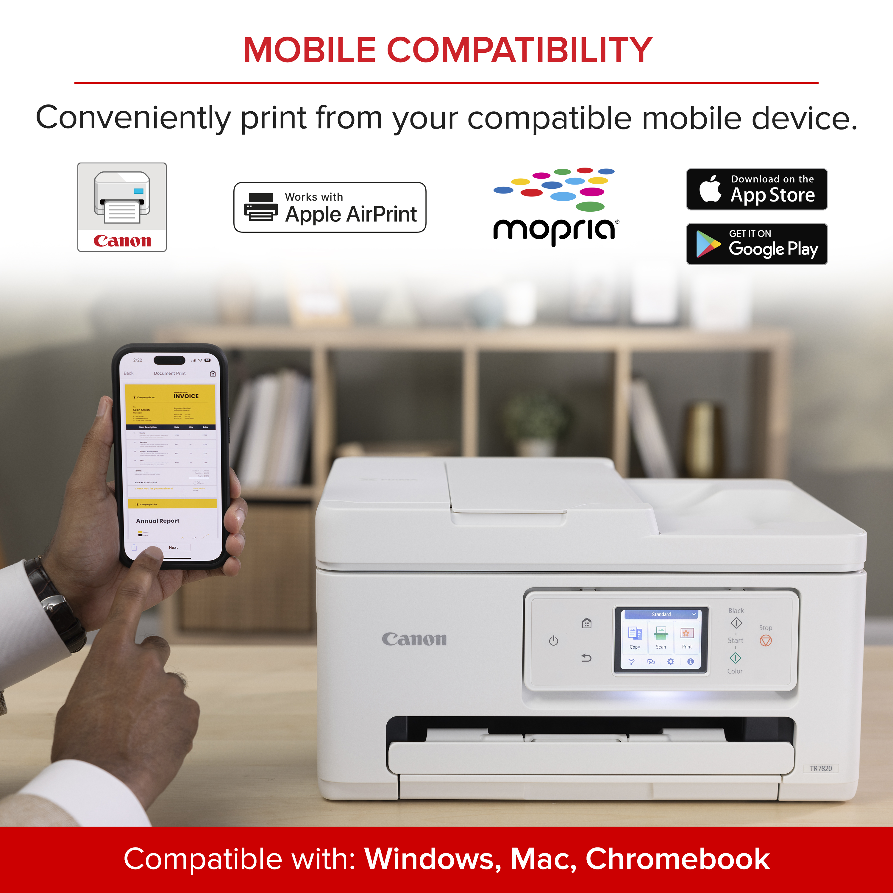 Canon PIXMA TR7820 Wireless All-in-One Inkjet Printer photo 5